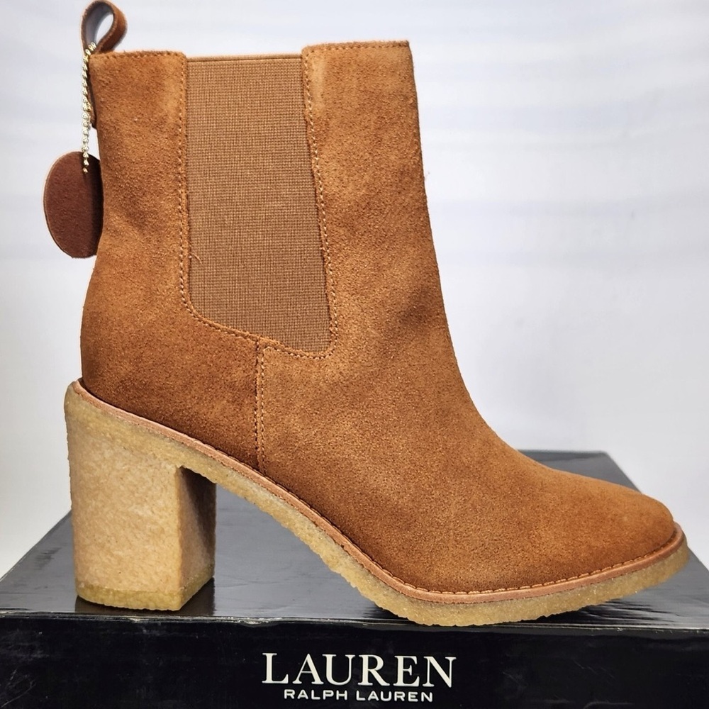 NIB Lauren Ralph Lauren Marianna Women's Brown Heeled Boots